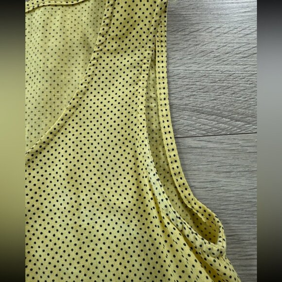 Cut Loose Butter Yellow Polka Dot Sleeveless Lagenlook Mini Tunic Dress - Picture 9 of 11